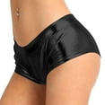 thumbnail image 5 of MSemis Women's Metallic PVC Leather Booty Shorts High Waisted Briefs Hot Pants, 5 of 5