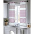 thumbnail image 5 of Farm Fruits Sheer Curtains 39 Inch Length 2 Panels Set for Living Room/Bedroom, Watermelon Lemons Peach Pink Grey Striped Kitchen Curtains Grommet Semi-Sheer Curtains Window Treatments 27.5"x39"x2, 5 of 7