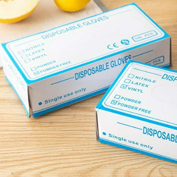 Guantes desechables para alimentos, 100 piezas de guantes desechables de PVC, guantes seguros para alimentos, guantes desechables de PVC, compactos y livianos
