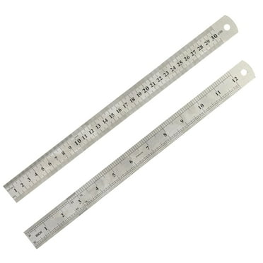 U.S. Solid Stainless Steel Metal Ruler, 12 inches, High Hardness, High Precision(2PCS)