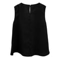 thumbnail image 5 of Lace Camisole Tops for Women Women's Summer Linen Tank Tops Solid Color Loose Casual Round Neck Sleeveless Blouse Black XL, 5 of 5