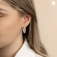 thumbnail image 2 of Amberta Women 925 Sterling Silver Chunky Hoop Earrings: Textured Hoop Earrings 15 mm, 2 of 6
