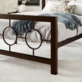 thumbnail image 5 of Sha Cerlin Brown Full Size Metal Platform Bed Frame with Vintage Circular Headboard & Footboard, Adult, 5 of 9