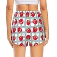 thumbnail image 4 of Uemuo Sweet Red Fruit Pattern Women's Athletic Shorts High Waisted Running Shorts with Liner Pockets Gym Elastic Workout Shorts-Large, 4 of 9