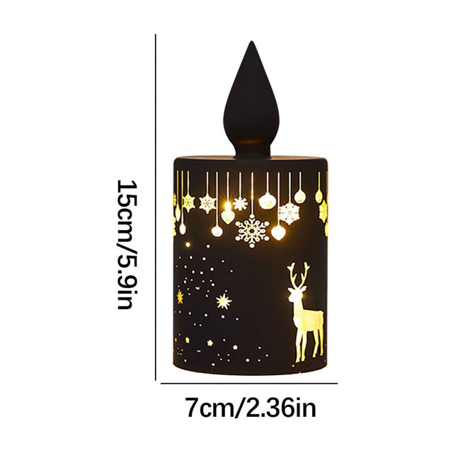 Christmas Table Decorations,Battery Operated Lights Christmas Decoration Vase Table Lamp Etched Glass Tube Santa Sleigh Scene Red Column Led Light Battery Operated Led Christmas Lights