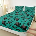 thumbnail image 3 of jejeloiu Abstract Camo Camouflage Bed Sheets,Rustic Farmhouse Hunter King Sheets,Green Brown Sheet Set For Men Women,Ultra Soft Home Decor,4pcs, 3 of 7