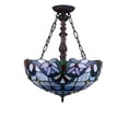 thumbnail image 2 of Radiance Goods Victorian Tiffany-Style Dark Bronze 2 Light Inverted Ceiling Pendant 18" Wide, 2 of 5