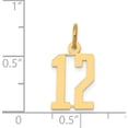 thumbnail image 5 of 14K Yellow Gold Small Elongated Number 12 Charm Made In United States les12, 5 of 6