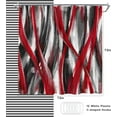 thumbnail image 4 of Geometric Shower Curtain Modern Abstract Shower Curtain Bathroom Decor Polyester Fabric, 72x72inch (Red and Grey), 4 of 5