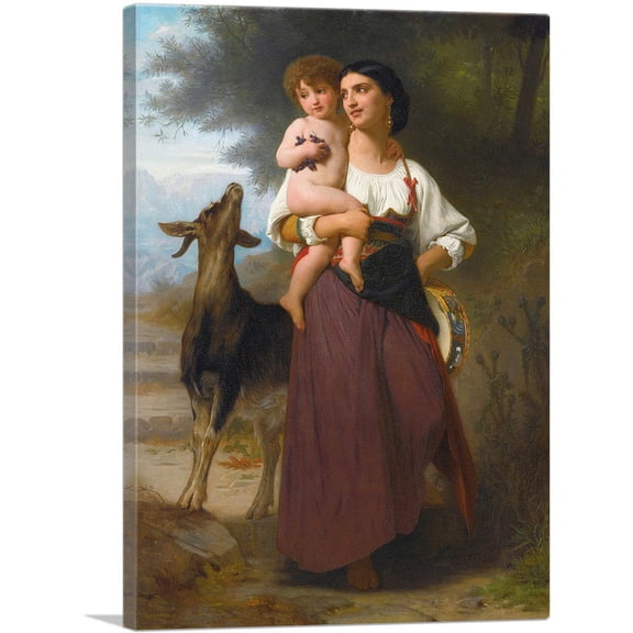 ARTCANVAS Lust Canvas Art Print by William-Adolphe Bouguereau - Size: 18" x 12" (0.75" Deep)
