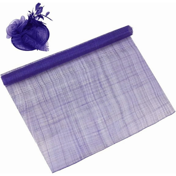 1 Yards Sinamay Fabric 19.7 inches Mesh Fabric for Hat Making Veil Netting Mesh for Millinery Bridal Headdress Wedding Veil Millinery Supplies Dark Violet