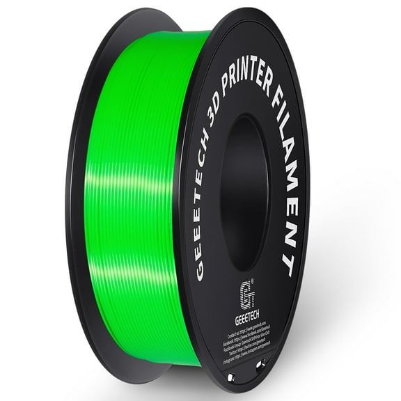 GEEETECH Green PLA 3D Printer Filament 1.75mm Toughness Enhanced, Dimensional Accuracy  /-0.03mm, 1kg (2.2lbs) , 1080 Feet （330m）per Roll, Vacuum Packaging, Fit for Most 3D FDM Printer