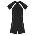 thumbnail image 5 of Zaldita Womens One Piece Short Sleeve Beach Swimming Surfing Jumpsuit Athletic Swimwear Bodysuit Black White XXL, 5 of 7