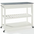 thumbnail image 4 of Crosley Furniture 2-Drawers Granite Top Kitchen Cart in White/Gray, 4 of 9