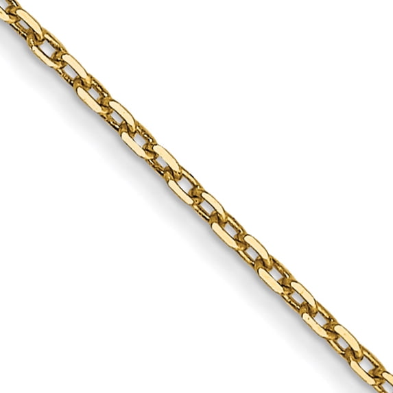 14K Yellow Gold .8mm D/C Cable With Spring Ring Clasp Chain (22 X 0.8) Made In South Africa pen41-22