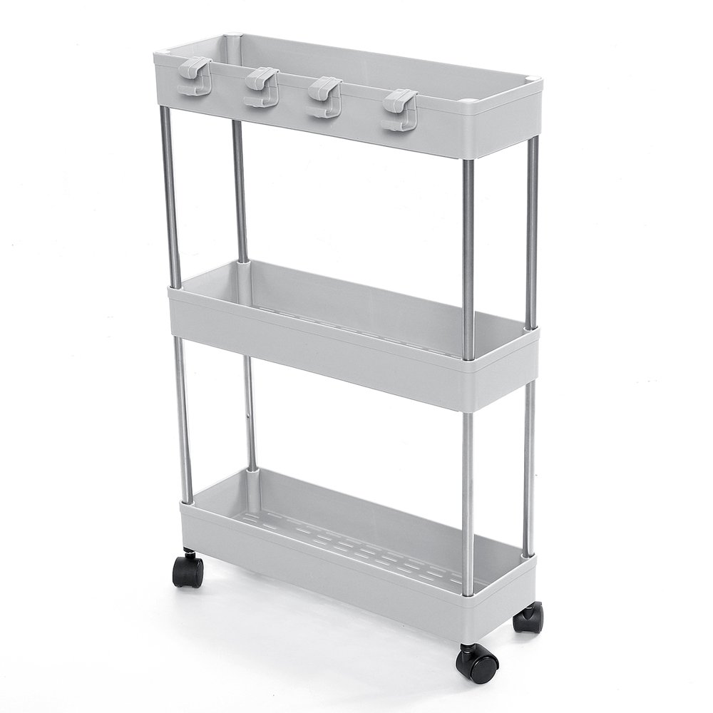 3/4 Tier Slim Slide Out Kitchen Trolley Rack Holder Storage Shelf