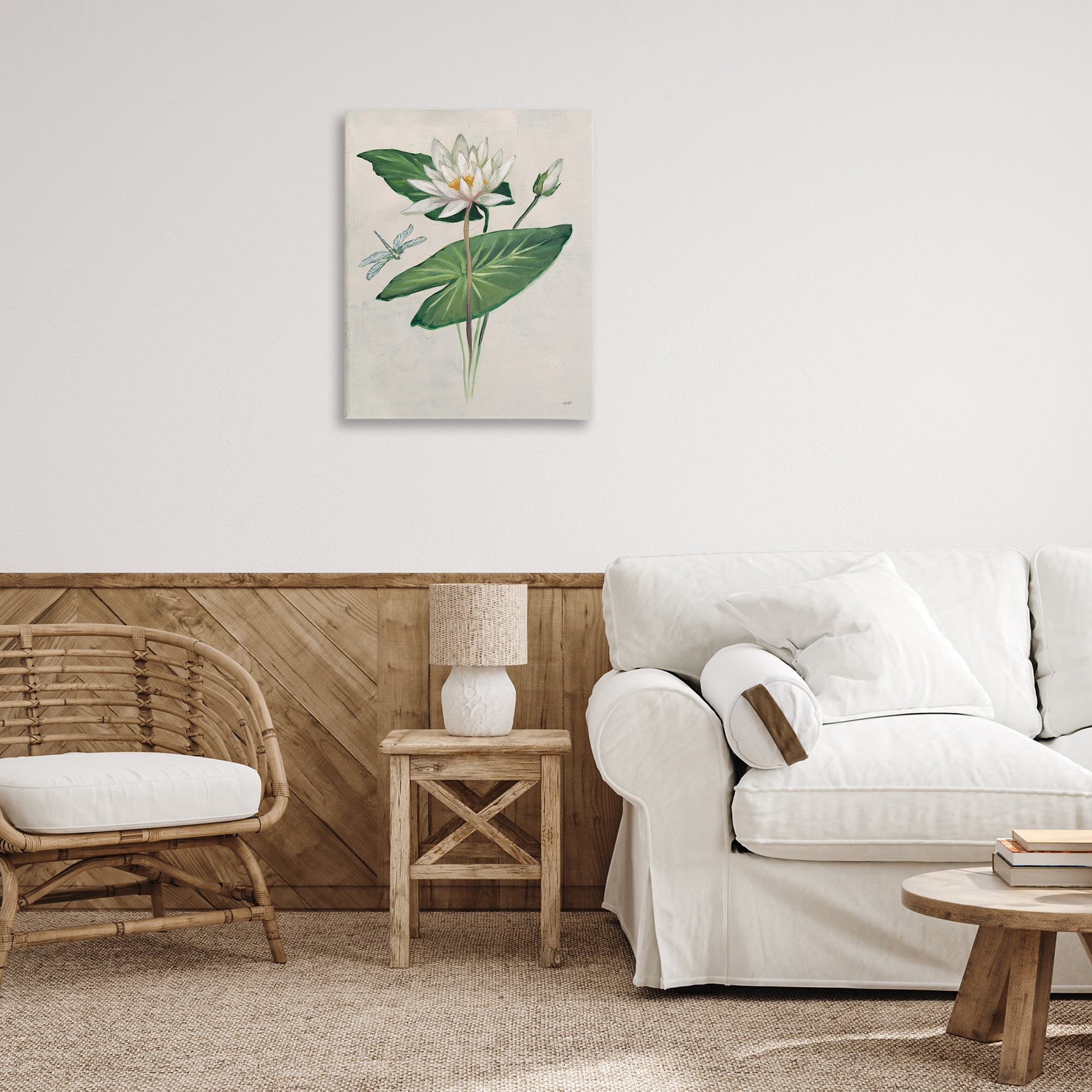 Stupell Industries Graceful Lily Pad Plants & Flowers Painting Wrapped Canvas Art Print Wall Art, 24 x 30