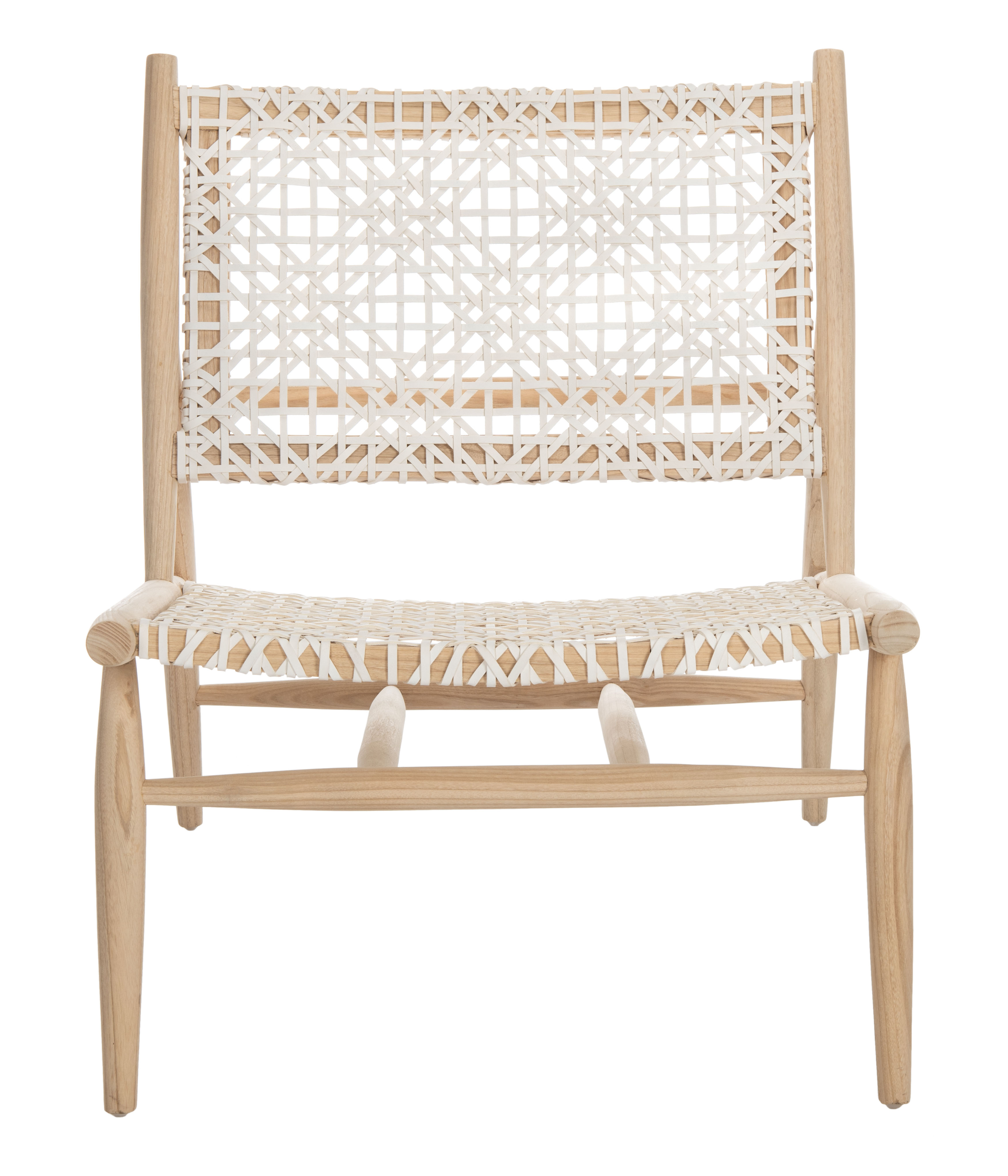SAFAVIEH Bandelier Leather Weave Nautical Club Chair, Natural/White - image 8 of 11