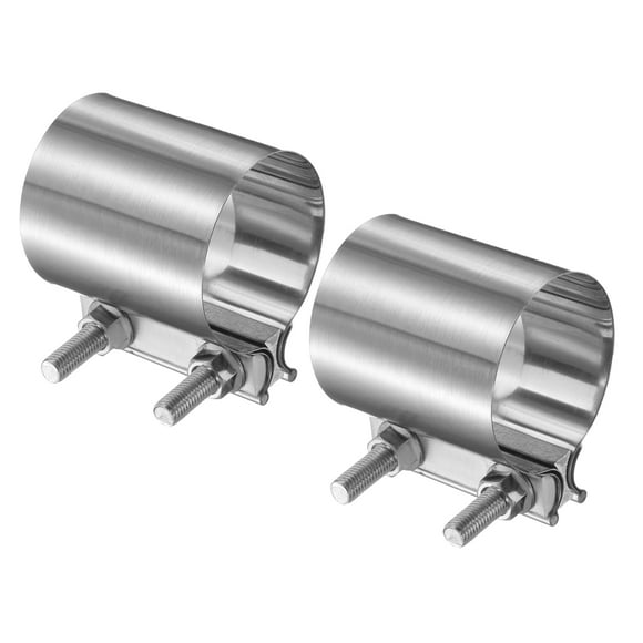 2pcs Exhaust Clamp 2.9" Stainless Steel Lap Joint Band Clamp Exhaust Pipes Connection with M10 Screws for Car Muffler Elbow Pipes