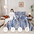 thumbnail image 3 of Homewish Blue Gray Black Twin Comforter Sets,Abstract Brush Strokes Bedding Set,Navy Blue Reversible,2-Piece,1 Comforter and 1 Pillowcase, 3 of 7