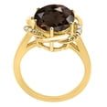 thumbnail image 2 of Mauli Jewels Women's 4.53 Carat Smokey Quartz and Diamond Flower Ring in 10K Yellow Gold, 2 of 6