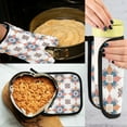 thumbnail image 5 of Yayeee Oven Mitts and Pot Holder Set of 4 Heat Resistant Kitchen Gloves Baking Hot Pad, Blue Abstract Pattern, 5 of 5
