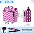 thumbnail image 3 of Zipper Binder with Shoulder Strap 2 inch 3 Ring Waterproof File Folder Organizer Bag 500 Sheet Pink and White Checkered, 3 of 8