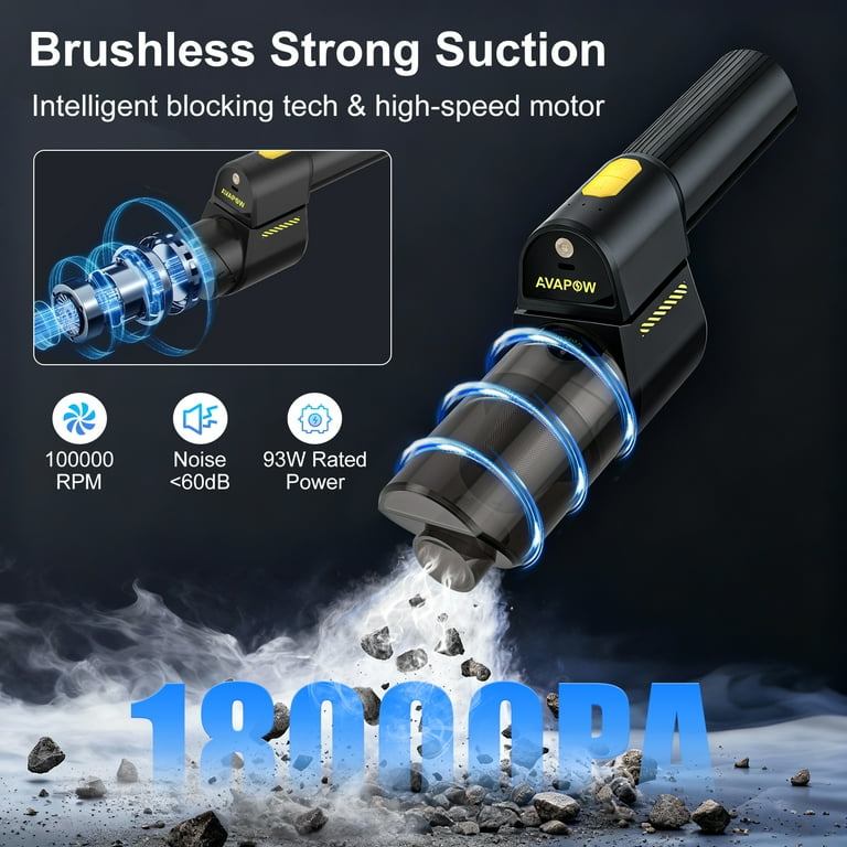 AVAPOW Handheld Cordless Vacuum, 18000PA Suction, 7200mAh Battery