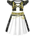 thumbnail image 1 of Moonsky Girls KPop Demon Hunters Huntrix Dress Pop Singers Mira/ Rumi/Zoey Princess Dress Halloween Fancy Dress Costumes Stage Dresses Cosplay Outfits Set for 3-14 Years(140#Gold), 1 of 5
