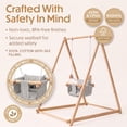 thumbnail image 5 of Avenlur Spruce Baby Swing, Foldable Wooden Indoor Swing with Stand Montessori swing 6-36 months; foldable baby swing, wooden baby swing, indoor baby swing with stand (Gray), 5 of 9