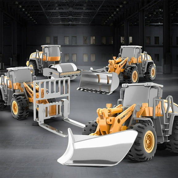 Oefntac Toys for 1 Year Old Boy Alloy Construction Truck Forklift Bulldozer Roller Forklift Children's Toy Birthday Gift Simulation Model