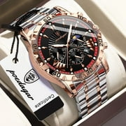 Poedagar Watch for Man Luxury Chronograph Men Watch Stainless Steel Quartz Male Watches