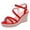Red, variant on Women Chic Platform Wedge Espadrilles High Heels Sandals Round Open Toe Ankle Strap Buckle Casual Vacation Shoes Size 5 Red