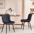 thumbnail image 4 of Kidol & Shellder Dining Chair Set of 2 PU Upholstered Washable Living Room Side Chairs, Black, 4 of 8