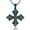 Blue, variant on Stainless Steel Cross Pendant Necklace for Men, 24" Chain, Religious Jewelry Gift