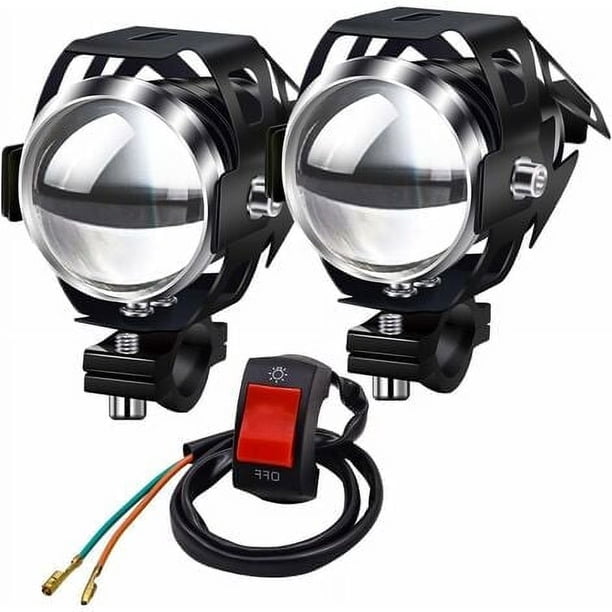 Luces adicionales para faros delanteros de motocicleta, U5, proyector de foco LED antivaho para motocicleta, 125 W, 3000 LM, faros adicionales con interruptor para motocicleta, quad, scooter