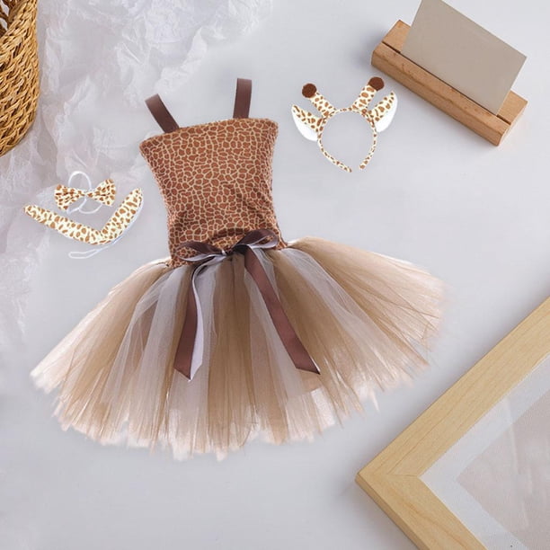 4 kits de disfraz de animales, disfraces de jirafa, diadema de pajarita y cola, disfraz de jirafa infantil, disfraz de animales, para carnaval, Halloween, mascarada de cumpleaños, falda, 01 amarillo