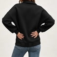 thumbnail image 5 of Htigea Women's 1/4 Zip Sweatshirts Collared Long Sleeve Pullover Fleece Lined Casual Loose Fit Tops Soft Comfy Fall Winter Clothes Black L, 5 of 6