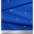 thumbnail image 3 of Soimoi Blue Cotton Voile Fabric Spaceship & Star Dots Fabric Prints By Yard 42 Inch Wide, 3 of 3