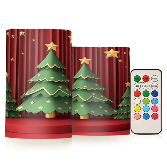 2 PCS Flameless Candles with Remote Timer LED Battery Operated Flickering Candle Light for Wedding Table Home Decoration Gifts Christmas Tree Stage
