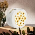 thumbnail image 6 of Yiaed Sunflowers Print Travel Jewelry Case Bridesmaid Gift Boxes Jewelry Travel Organizer Small Round Jewelry Box Mini Storage-White, 6 of 7