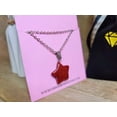 thumbnail image 3 of Carnelian Pendant Necklace Silver Tone Star Shaped Pendant, 3 of 8