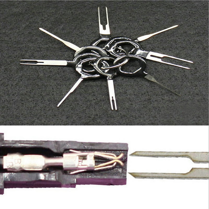 Kalolary 11Pcs/Set Terminal Removal Tools Car Electrical Cable Wiring Crimp Connector Pin Extractor Kit Car Repair Hand Tool Set Plug Key 