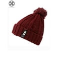 thumbnail image 4 of Luxtrada Womens Winter Hat Warm B Letters Knitted Hat Thick Beanie Cap & Scarf for Winter Knit Ski Beanies Outdoor Sport Hats (Wine Red), 4 of 6