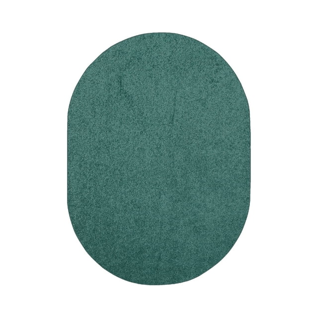 Furnish My Place Teal 4' x 28' Oval Solid Color Rug Made In Usa