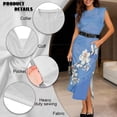 thumbnail image 6 of KUIFORTI His and Hers Summer Outfits Couple Matching Outfits Blue Vintage Floral Beach Vacation Clothes for Women with Pockets 4-Way Stretch Quick-dry for Romantic Date, 6 of 7