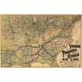 thumbnail image 3 of Unknown 24x17 Black Modern Framed Museum Art Print Titled - Virginia, Tennessee, Georgia Railroads - 1882, 3 of 5