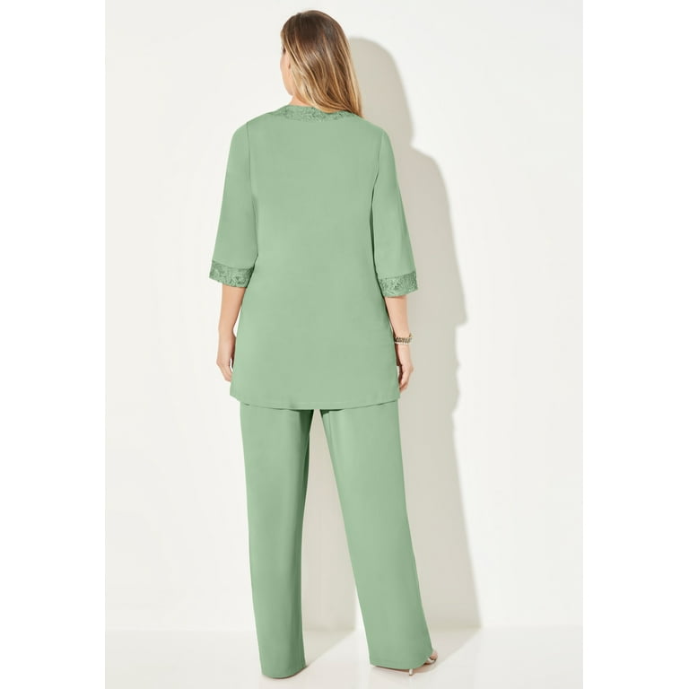 Catherines Women s Plus Size 3 Piece Lace Gala Pant Suit