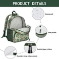 thumbnail image 5 of Green Frog Student Backpack – Cartoon Cute Frog Print With Forest Nature Plant Pattern Design, 5 of 5