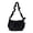 black, variant on Kawaii Nylon Tote Ita Bag for Women, Ruffled Ribbon Detail, Clear Display Window, Zipper Closure & Large Capacity, Shoulder Crossbody Bag (13.8" x 10.2" x 3.9", 0.73 lb)